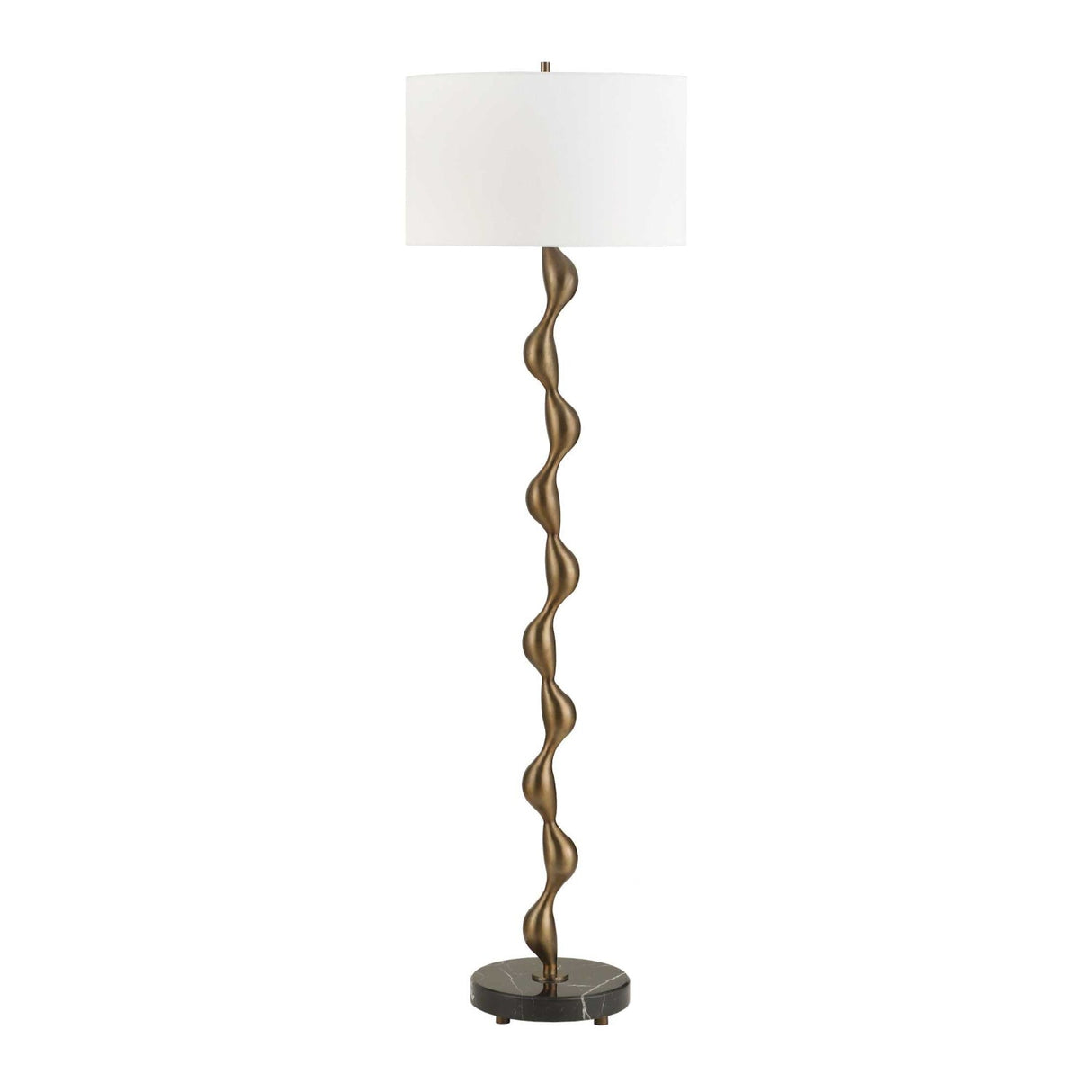 Wavy Bronze Floor Lamp – Remolino – side view