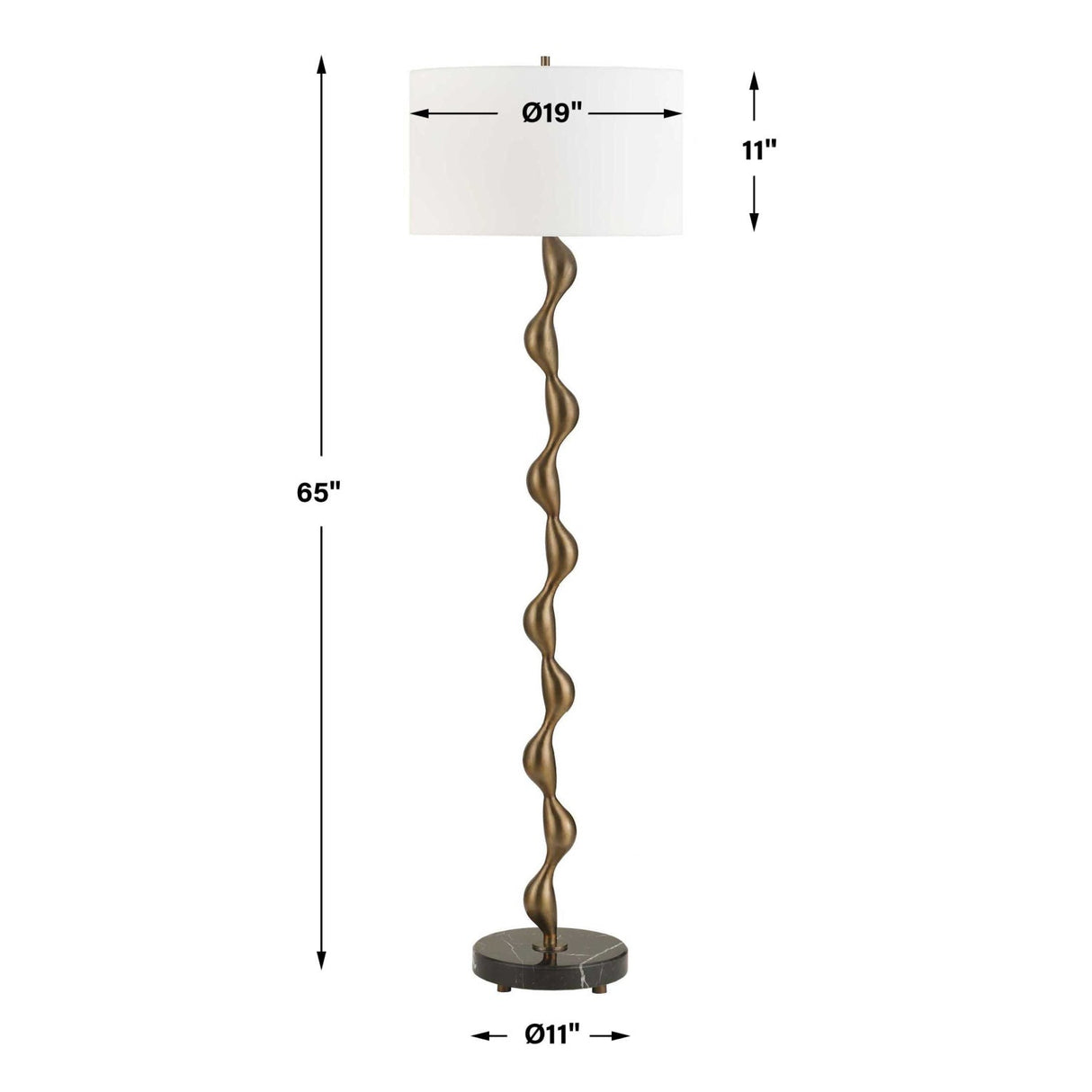 Wavy Bronze Floor Lamp – Remolino – alternate view 8