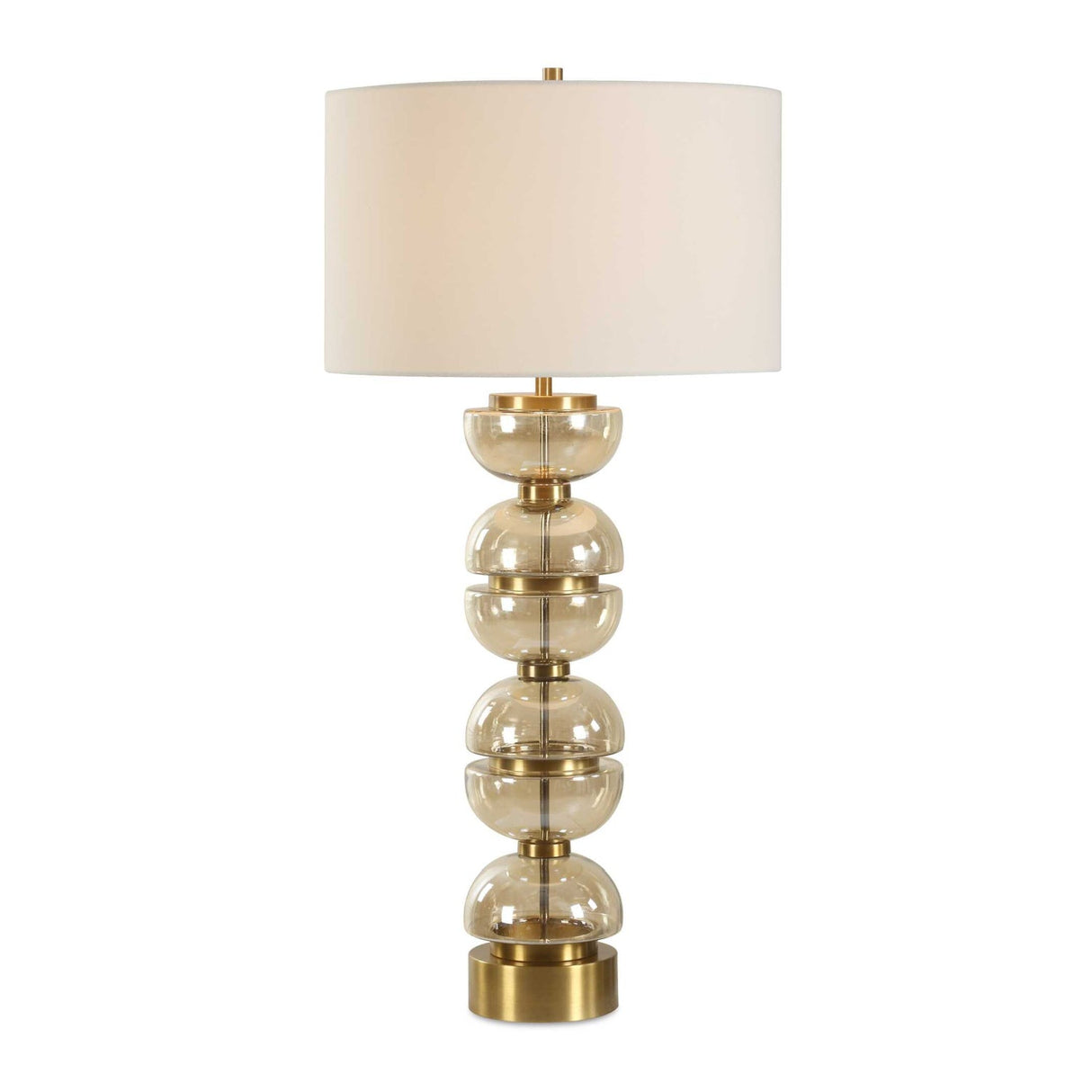 Modern European furniture - Stacked Amber Glass Table Lamp - www.oroa.com