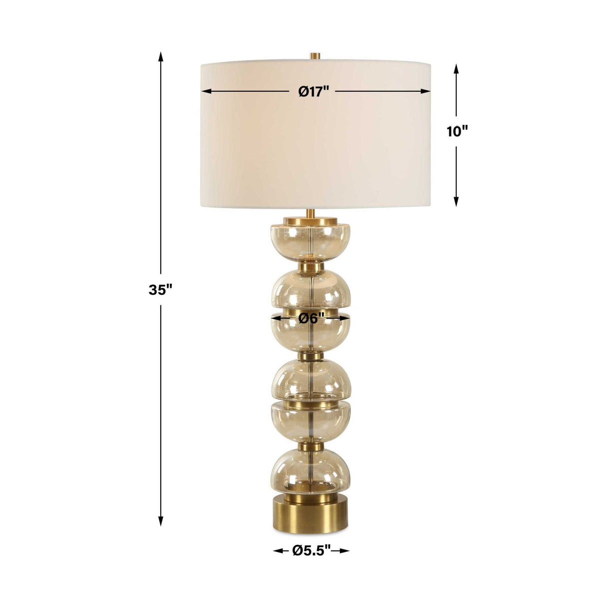 Modern European furniture - Stacked Amber Glass Table Lamp - www.oroa.com