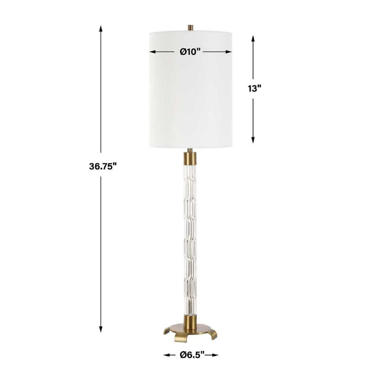 Embossed Crystal Column Buffet Lamp by Uttermost York, alternate view 9