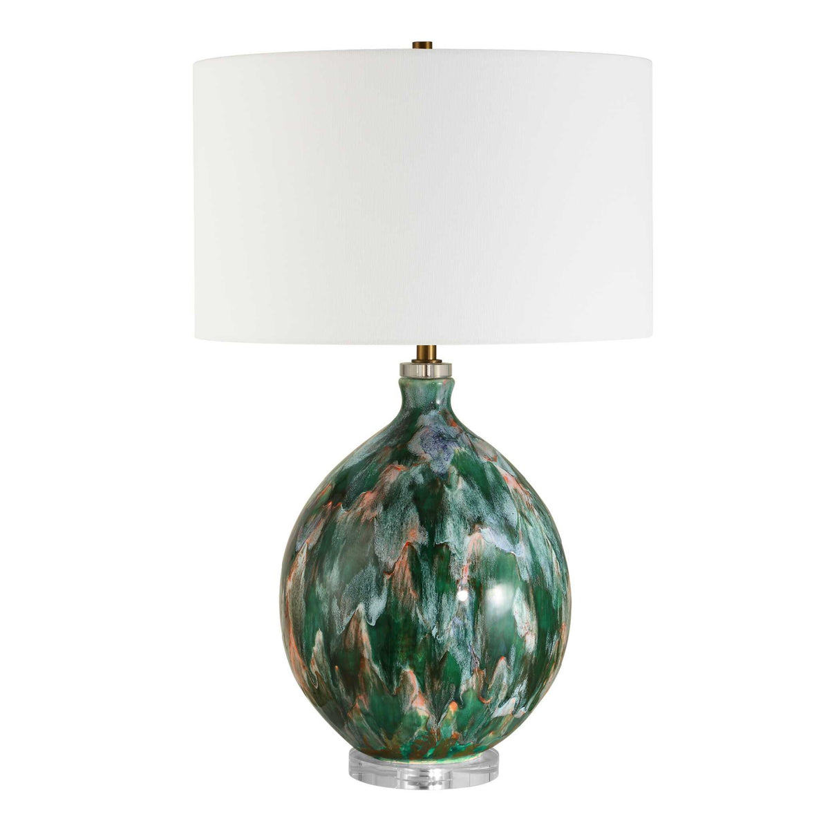Multicolored Glazed Ceramic Table Lamp | Uttermost Mihaela