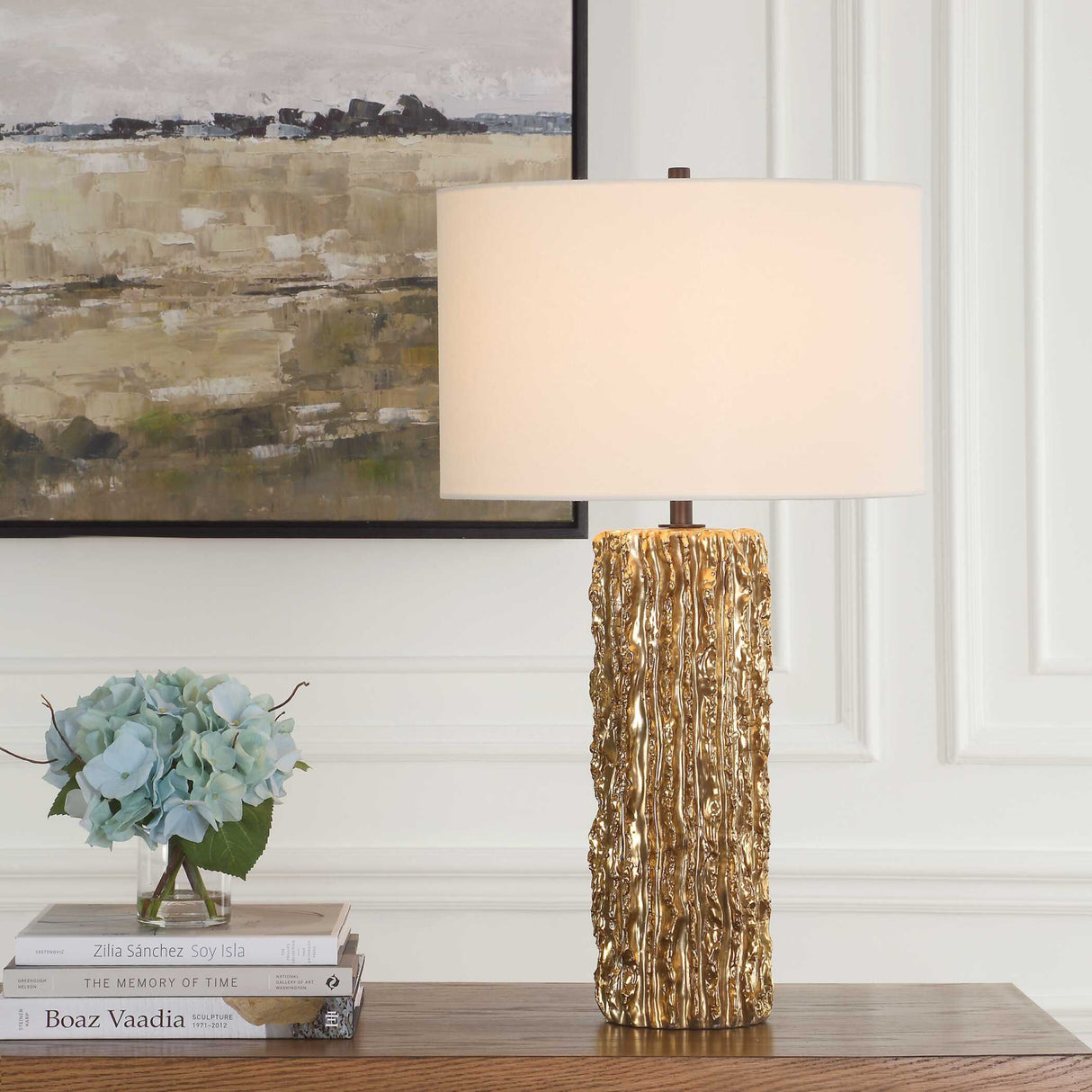 Modern European furniture - Jagged Metallic Gold Table Lamp - www.oroa.com