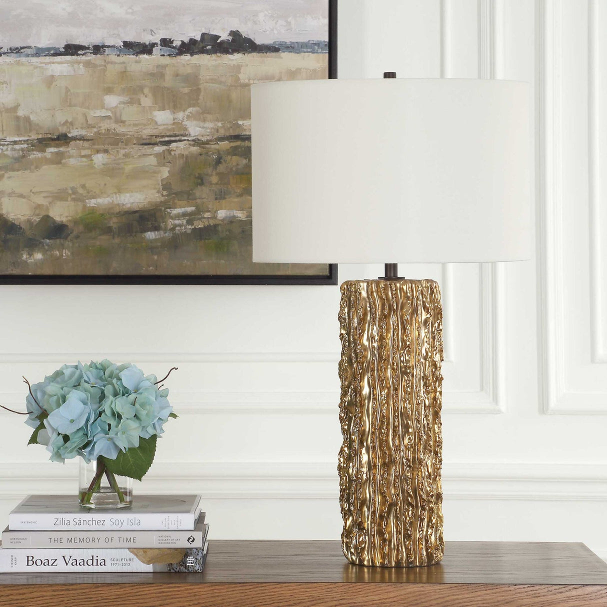 Jagged Metallic Gold Table Lamp by Uttermost Echo, alternate view 6