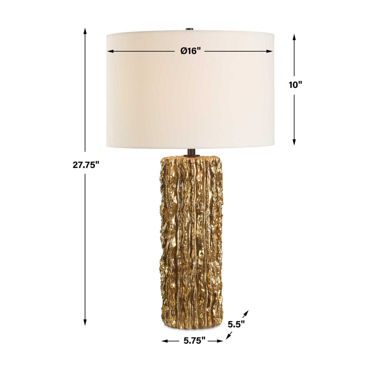 Jagged Metallic Gold Table Lamp by Uttermost Echo, alternate view 7