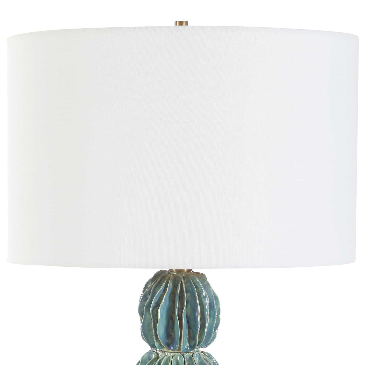 Stacked Teal Ceramic Table Lamp by Uttermost Bonaire, alternate view 4