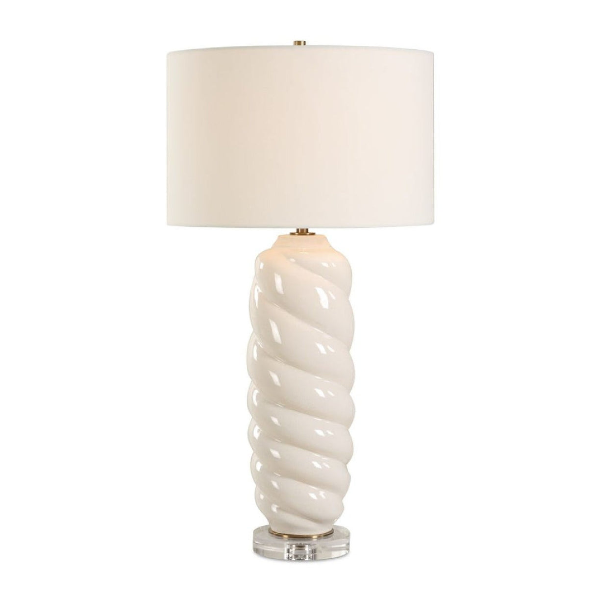 White Swirl Ceramic Table Lamp by Uttermost Anneli