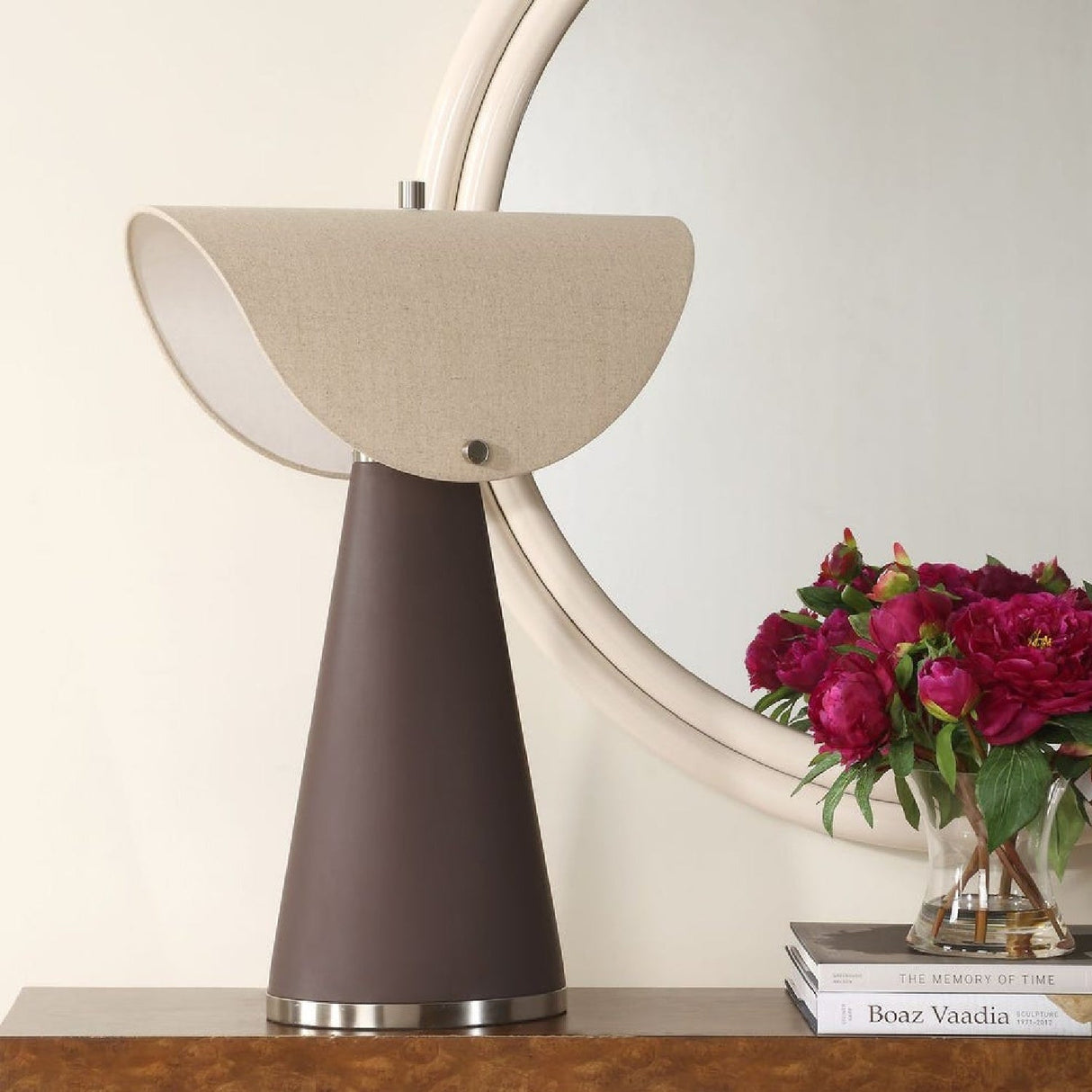 Modern European furniture - Tapered Brown Leather Table Lamp by Uttermost Conover - www.oroa.com