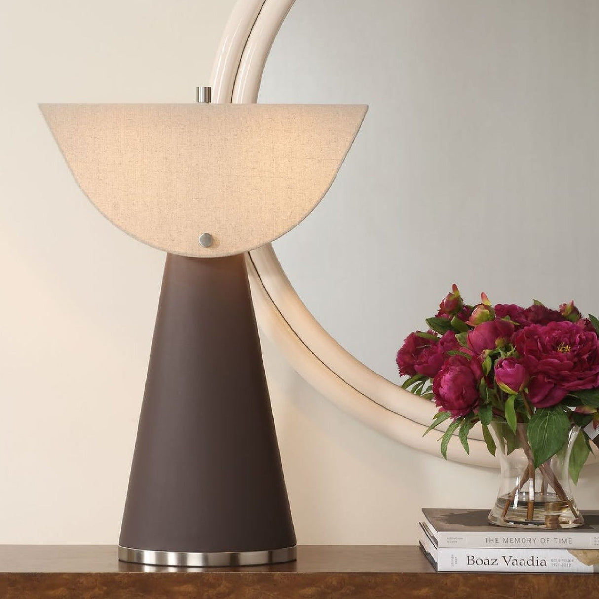 Modern European furniture - Tapered Brown Leather Table Lamp by Uttermost Conover - www.oroa.com