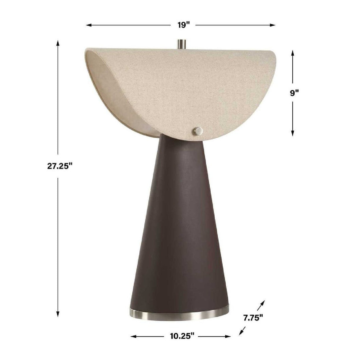 Tapered Brown Leather Table Lamp by Uttermost Conover, alternate view 6
