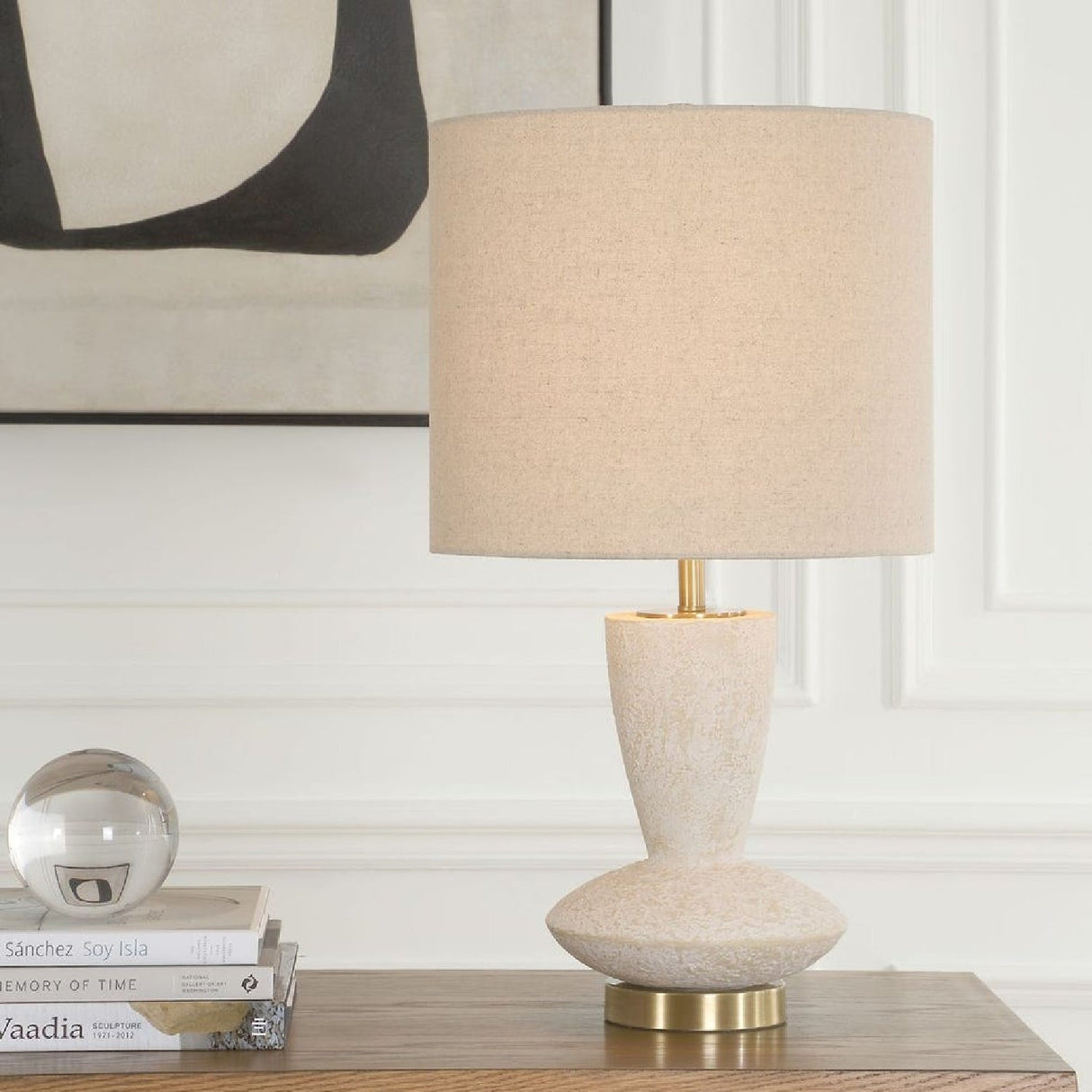 Aged White Ceramic Table Lamp by Uttermost Doreyn, alternate view 2