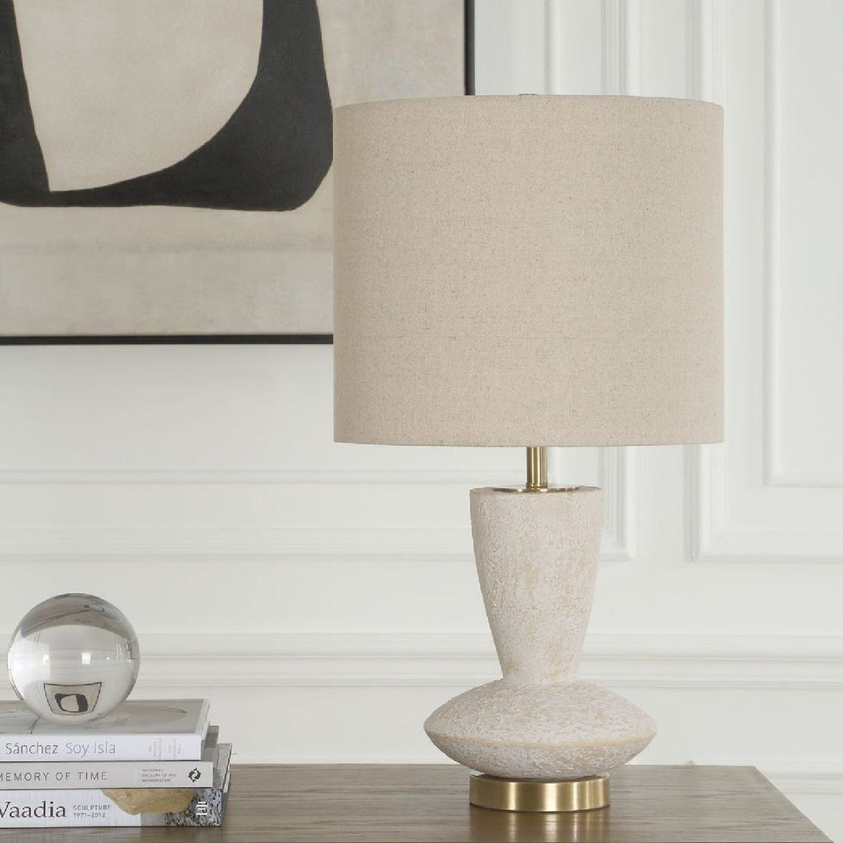 Aged White Ceramic Table Lamp by Uttermost Doreyn, alternate view 6
