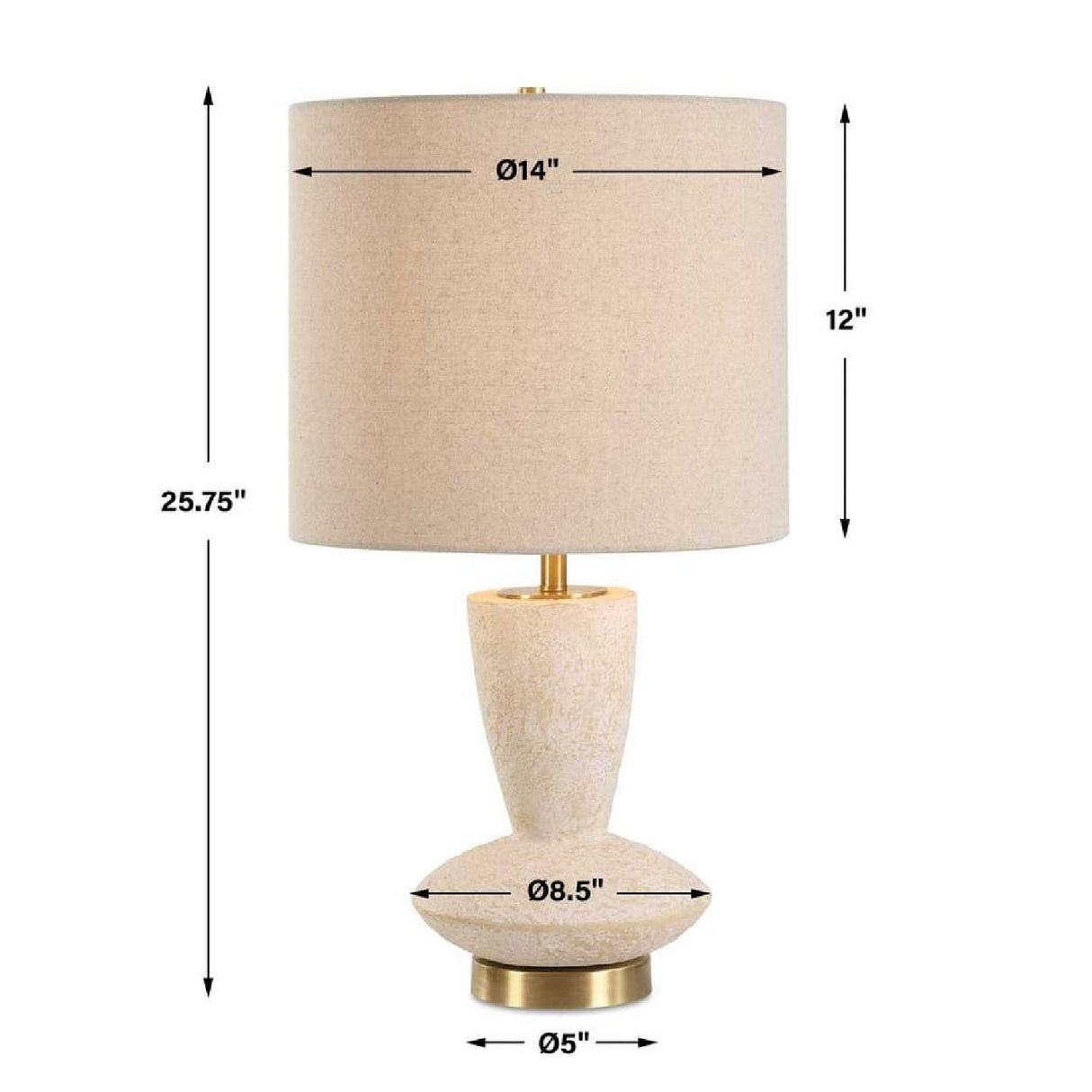Aged White Ceramic Table Lamp by Uttermost Doreyn, alternate view 3