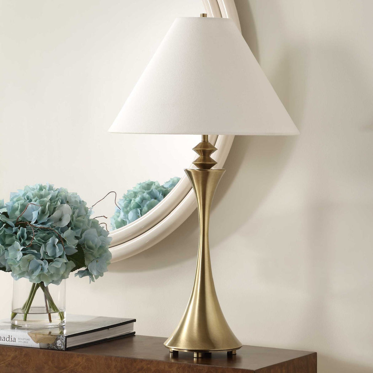 Modern European furniture - Flared Brass Table Lamp by Uttermost Shaefer - www.oroa.com