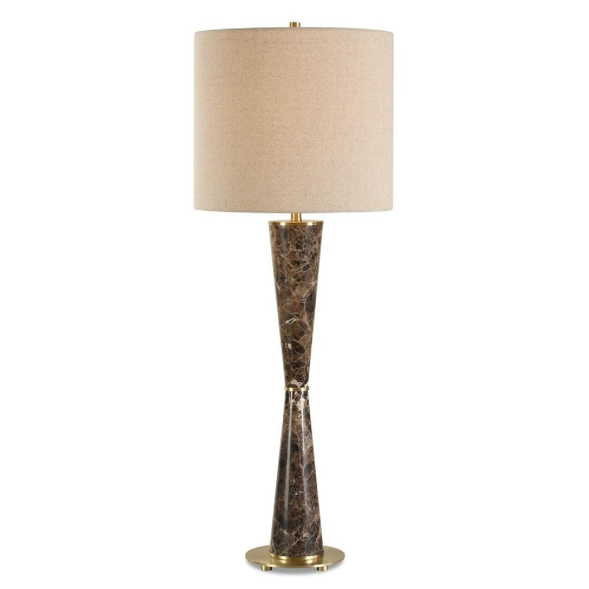 Modern European furniture - Brown Marble Hourglass Table Lamp by Uttermost Jameson - www.oroa.com