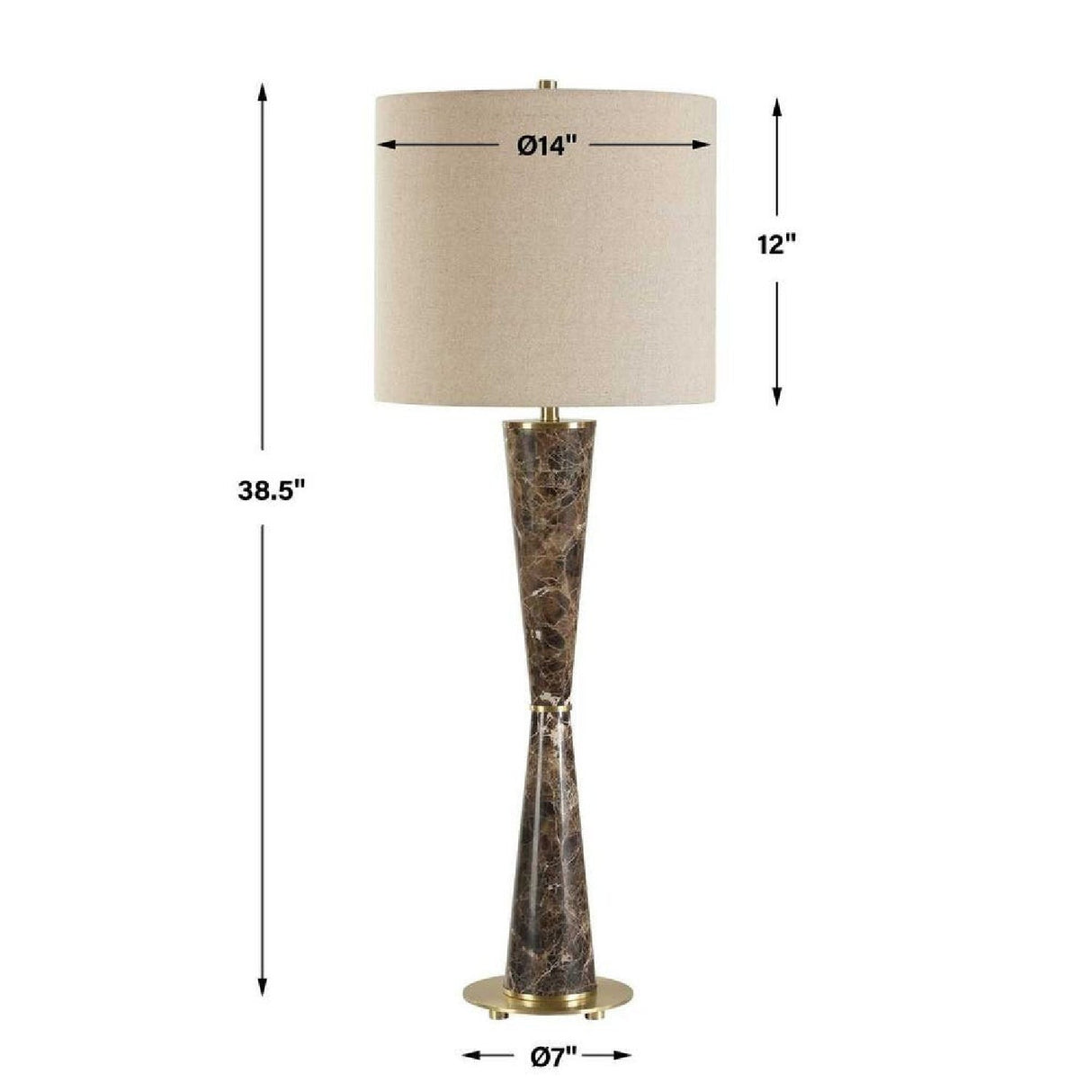 Modern European furniture - Brown Marble Hourglass Table Lamp by Uttermost Jameson - www.oroa.com