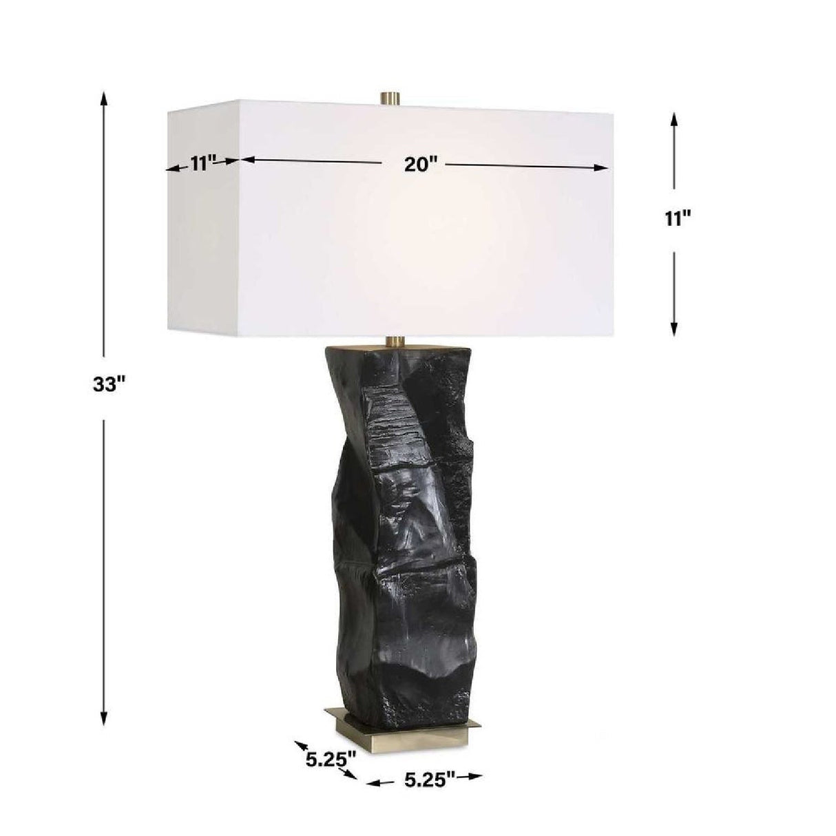 Organic-Shaped Black Ceramic Table Lamp by Uttermost Altaria, alternate view 6