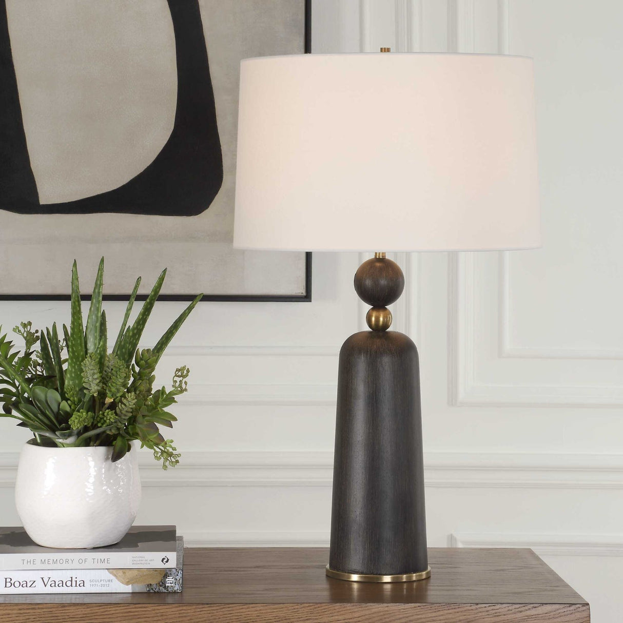 Modern European furniture - Wooden Cylindrical Table Lamp by Uttermost McQuinn - www.oroa.com