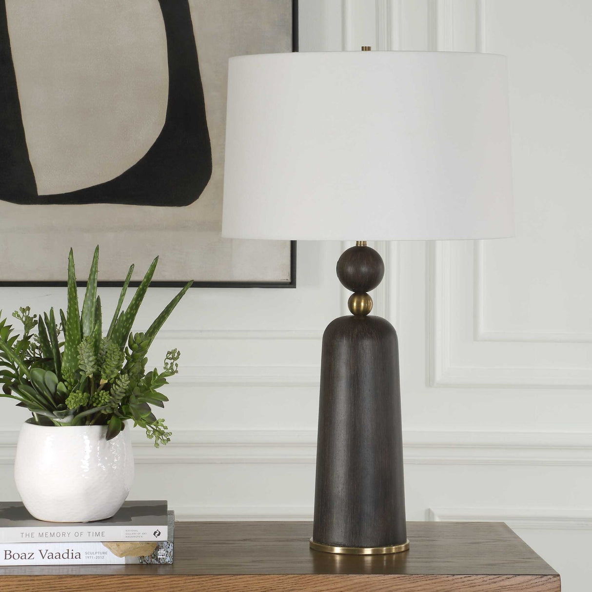 Modern European furniture - Wooden Cylindrical Table Lamp by Uttermost McQuinn - www.oroa.com