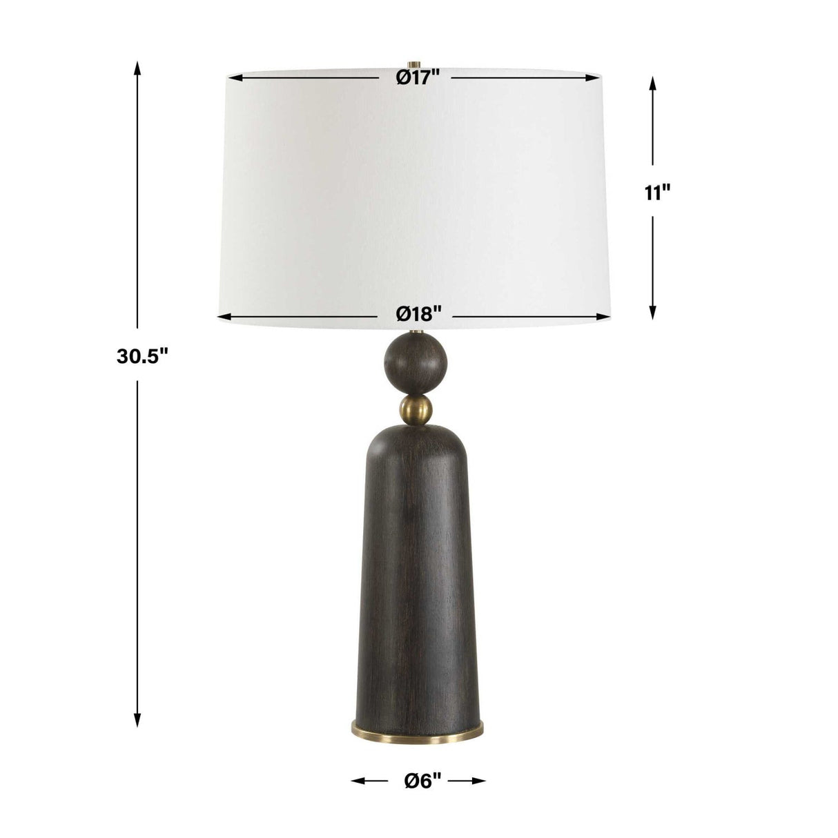 Modern European furniture - Wooden Cylindrical Table Lamp by Uttermost McQuinn - www.oroa.com