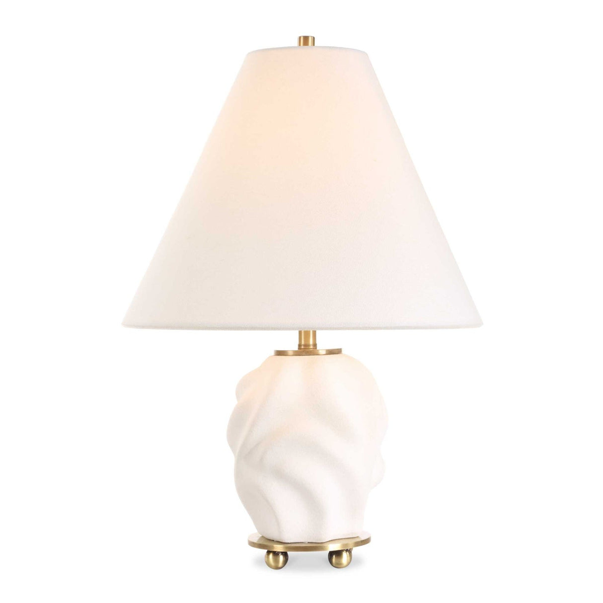 Modern European furniture - Swirled White Ceramic Accent Lamp - www.oroa.com