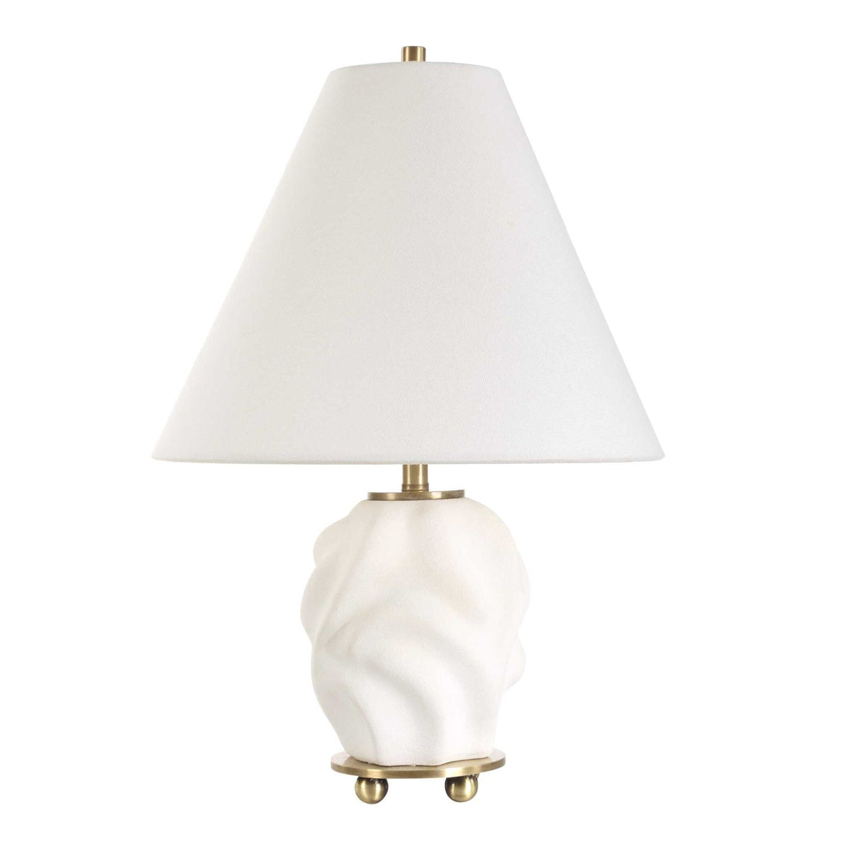Modern European furniture - Swirled White Ceramic Accent Lamp - www.oroa.com