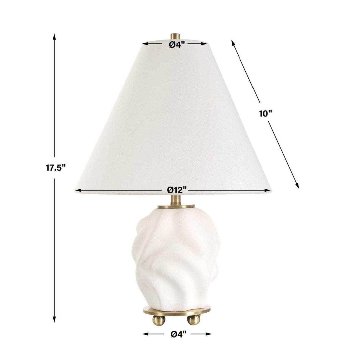 Modern European furniture - Swirled White Ceramic Accent Lamp - www.oroa.com