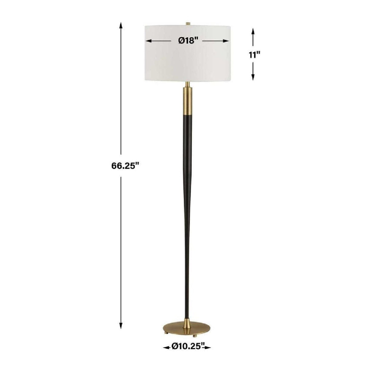 Tapered Black Metal Floor Lamp by Uttermost Stowe, alternate view 4