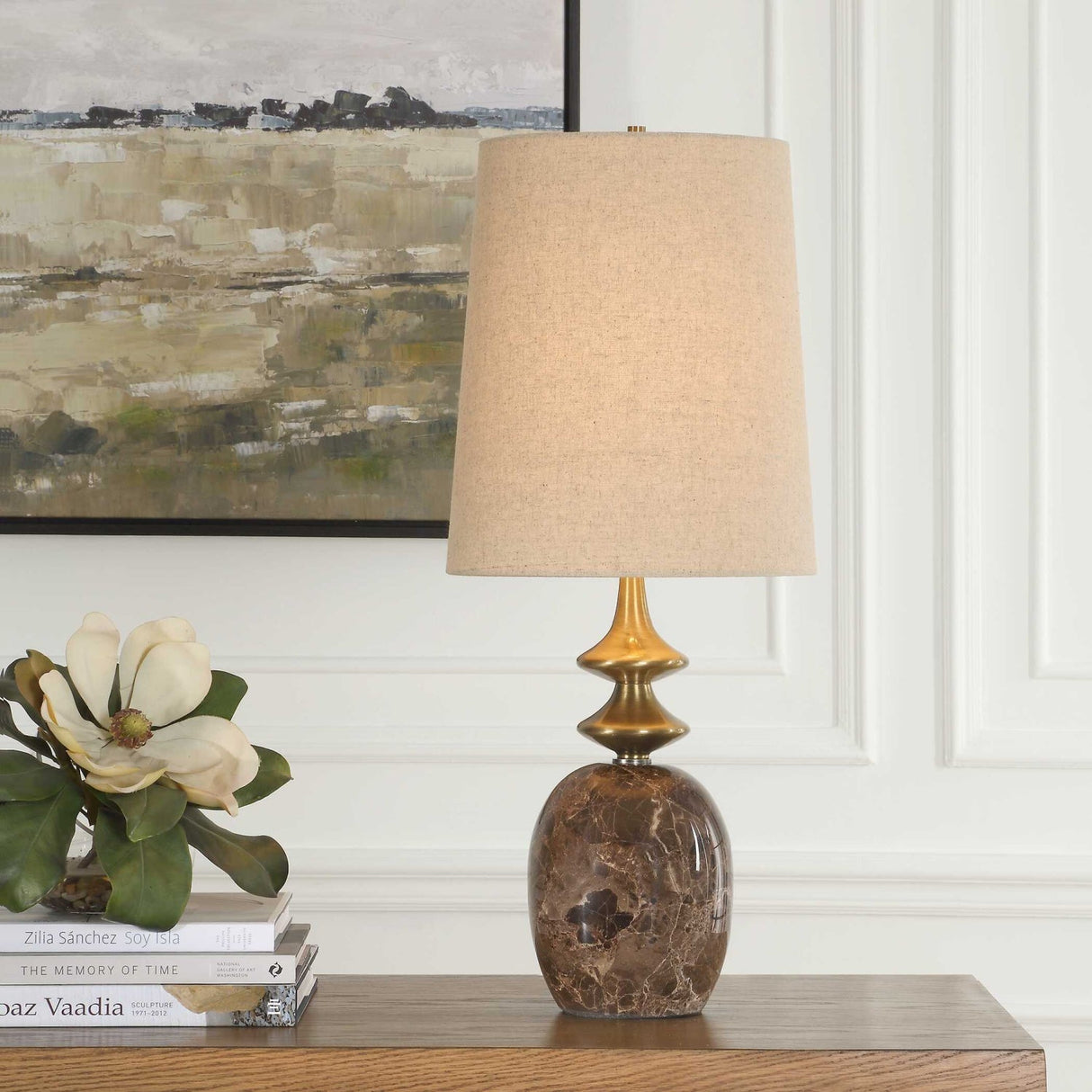 Brown Marble Buffet Lamp by Uttermost Percy, alternate view 2