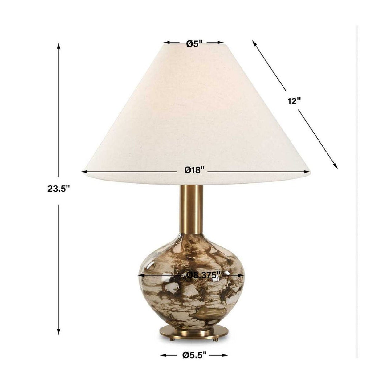 Brown Patterned Glass Table Lamp by Uttermost Montagu, alternate view 7