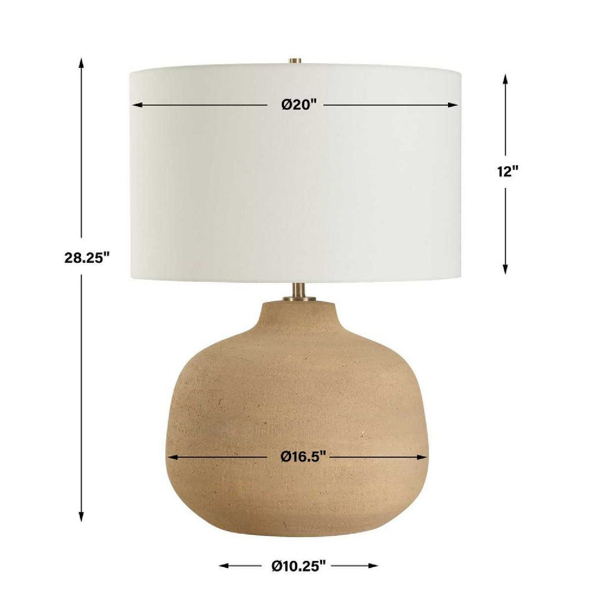 Beige Terracotta Table Lamp by Uttermost Cline, alternate view 4