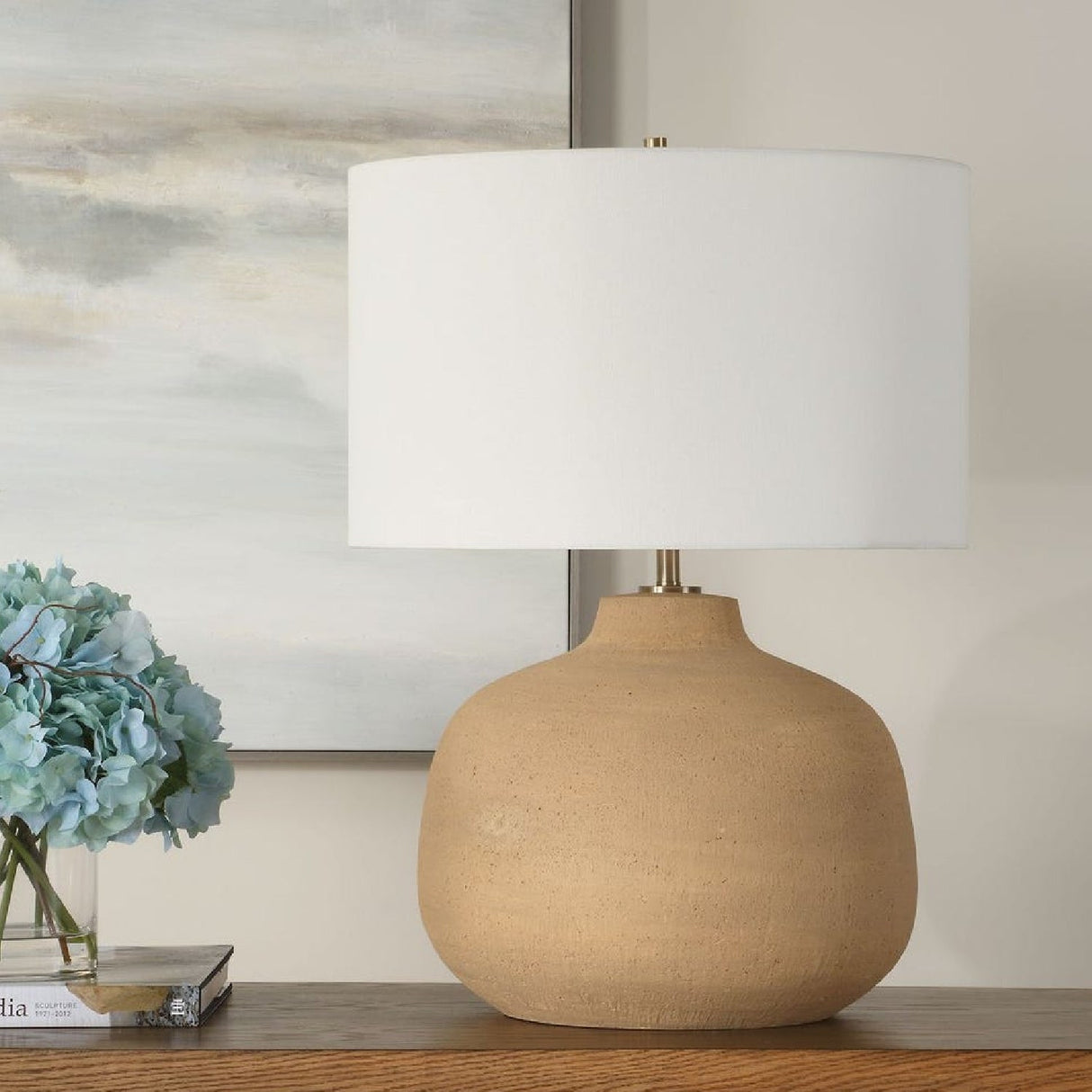 Beige Terracotta Table Lamp by Uttermost Cline, alternate view 2