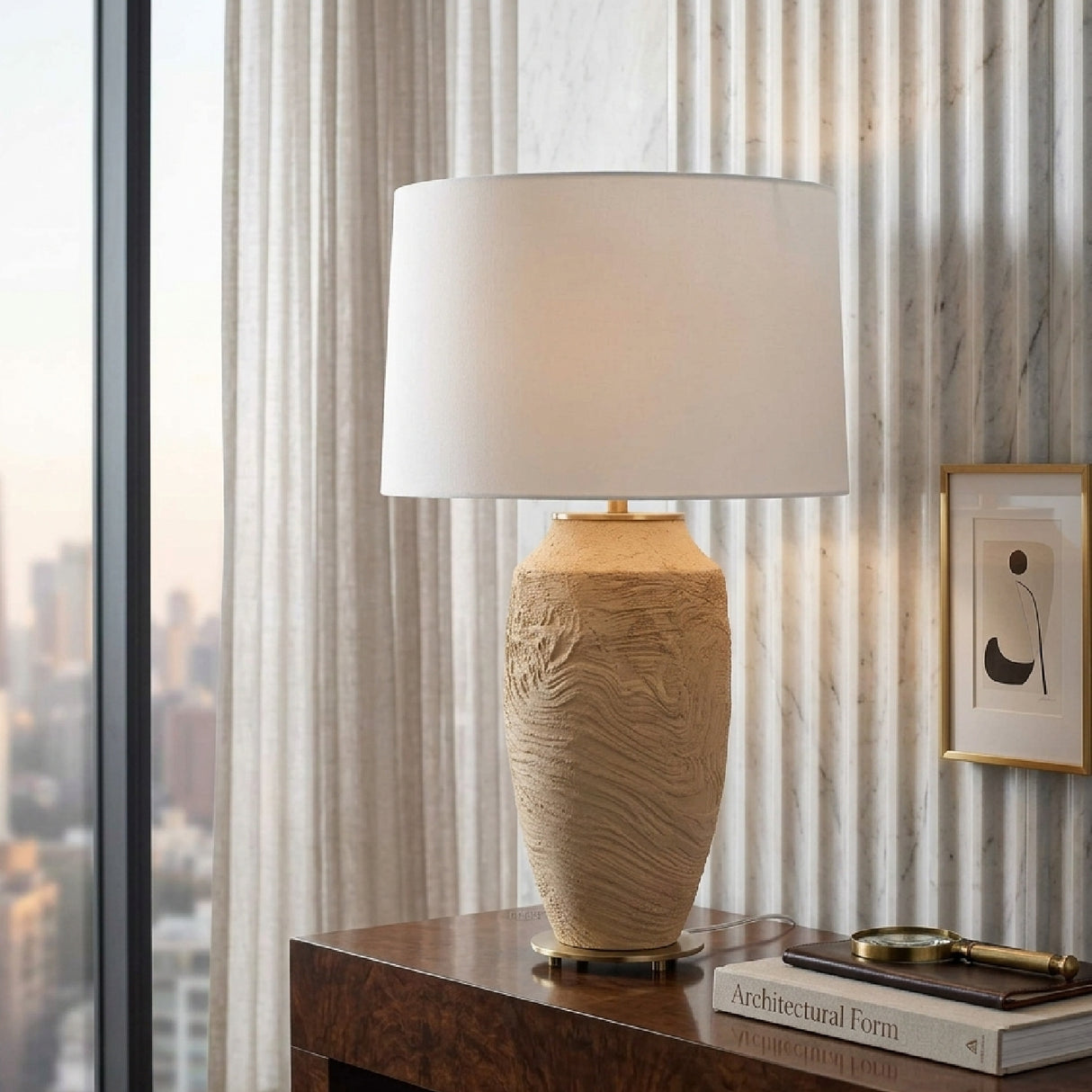 Textured Terracotta Table Lamp | Uttermost Sandstone Flow