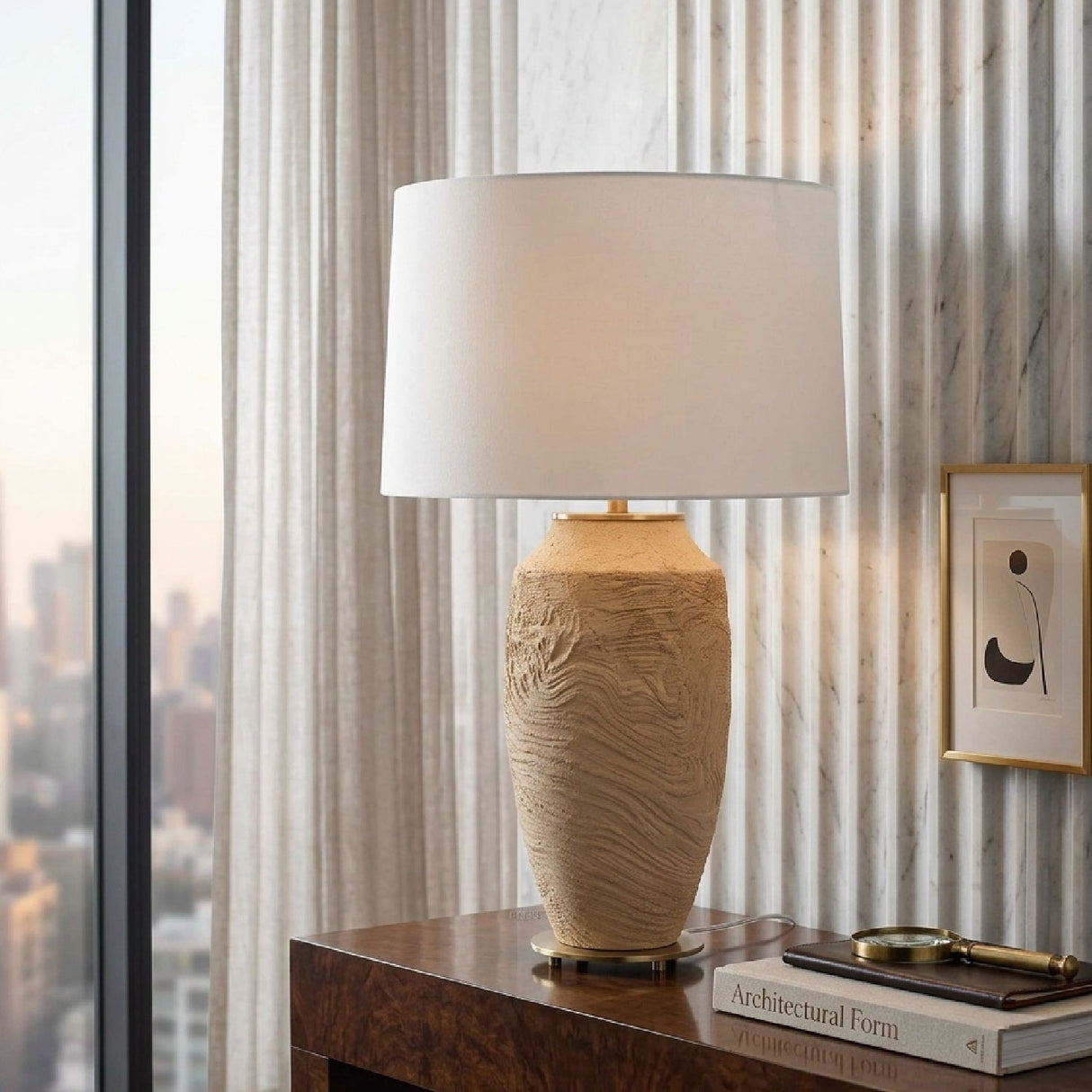 Textured Terracotta Table Lamp by Uttermost Sandstone Flow, alternate view 2