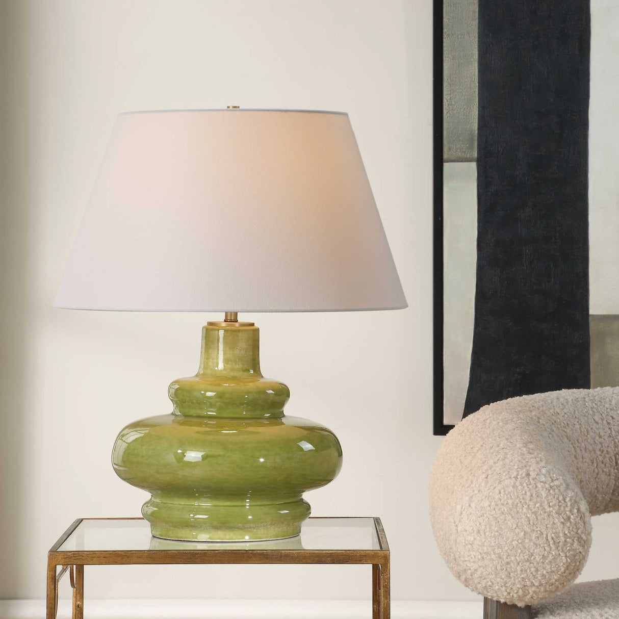 Modern European furniture - Green Porcelain Table Lamp - www.oroa.com