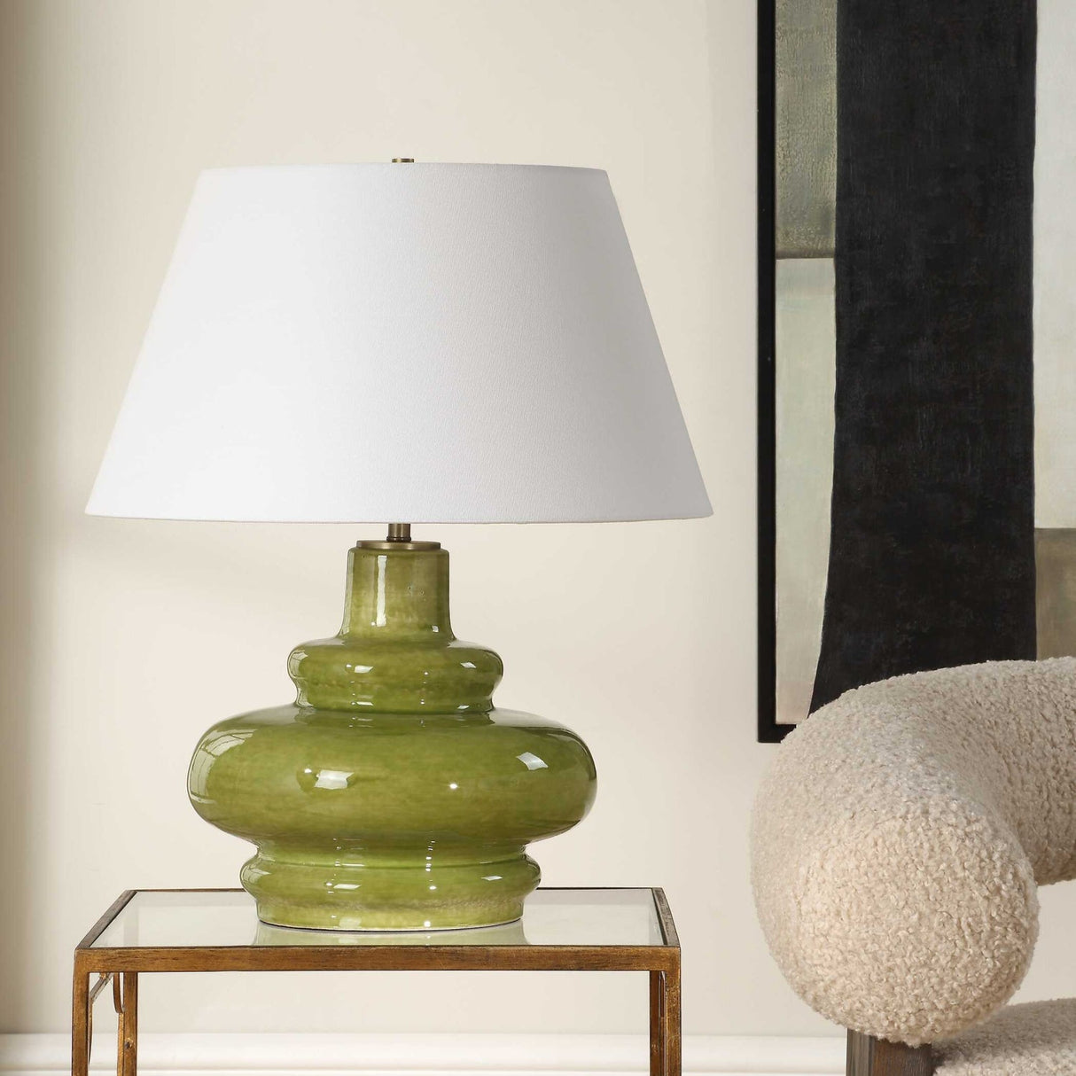 Modern European furniture - Green Porcelain Table Lamp - www.oroa.com