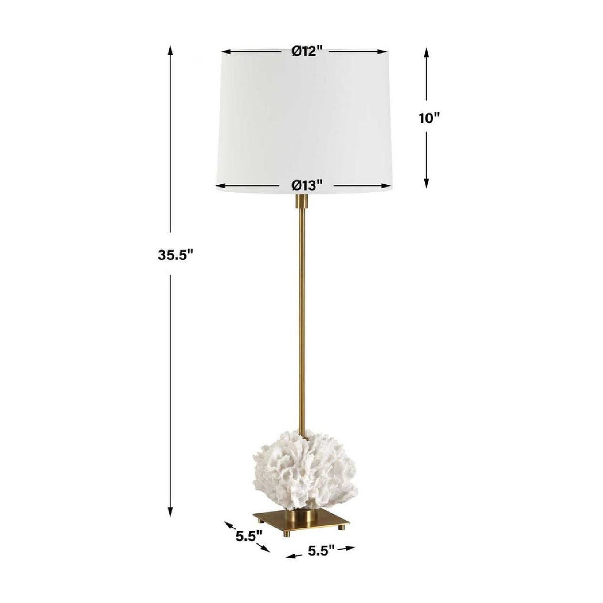 White Coral Sculpture Buffet Lamp by Uttermost Caronia, alternate view 5