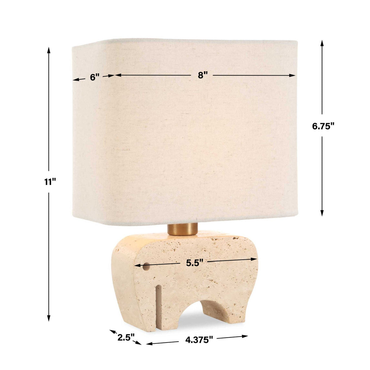Modern European furniture - Travertine Elephant Accent Lamp - www.oroa.com