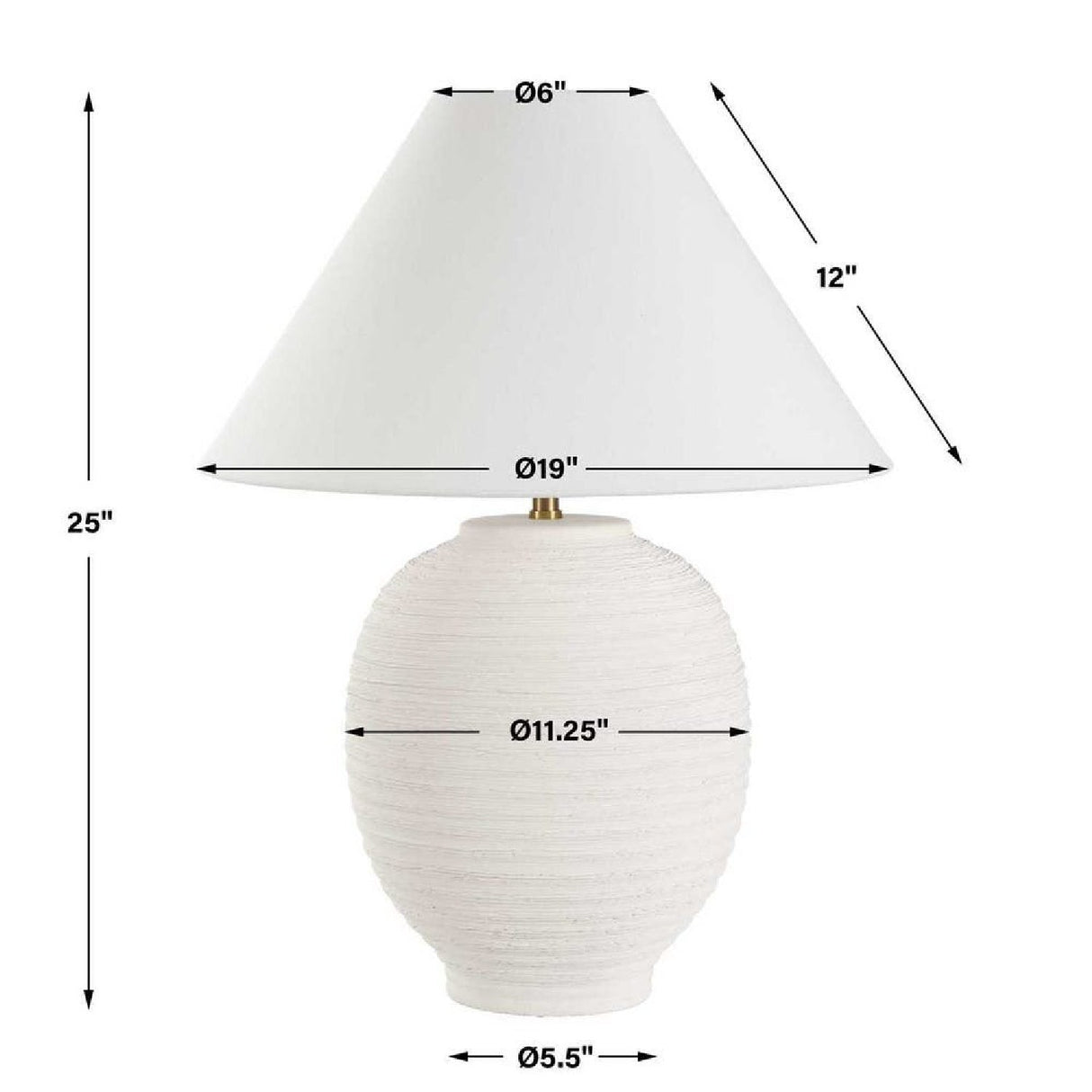 Modern European furniture - Ridged White Ceramic Table Lamp by Uttermost Rocio - www.oroa.com