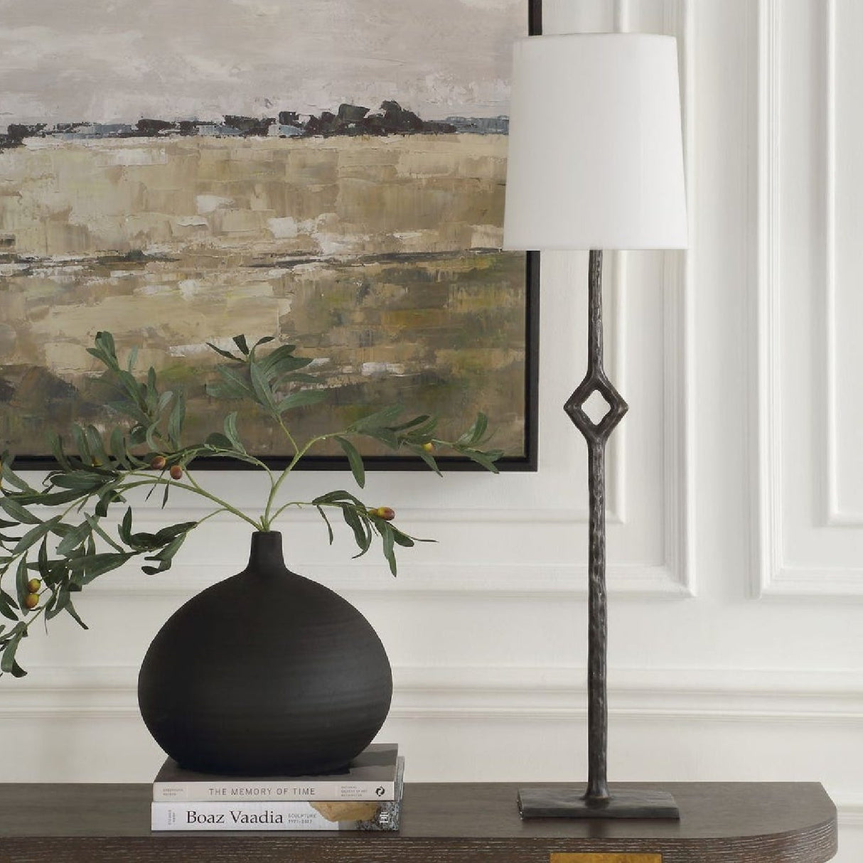 Rustic Bronze Cordless Buffet Lamp by Uttermost Puncture, alternate view 2