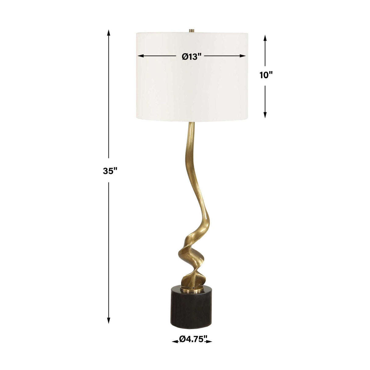 Modern European furniture - Twisted Brass Cordless Buffet Lamp - www.oroa.com