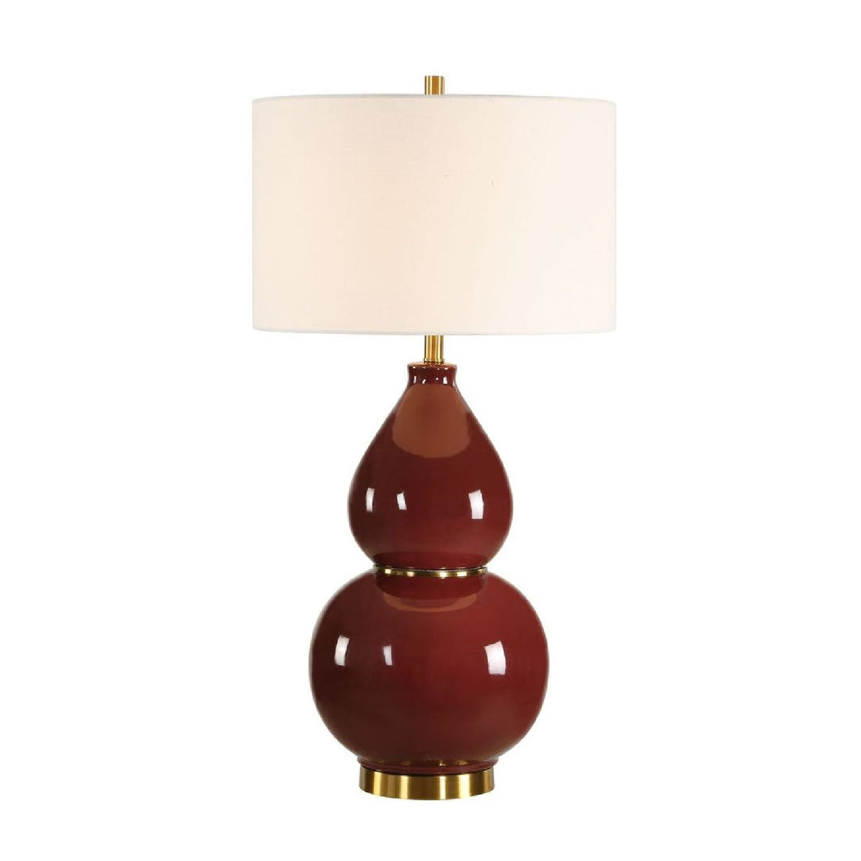 Red Glazed Ceramic Table Lamp by Uttermost Gourd