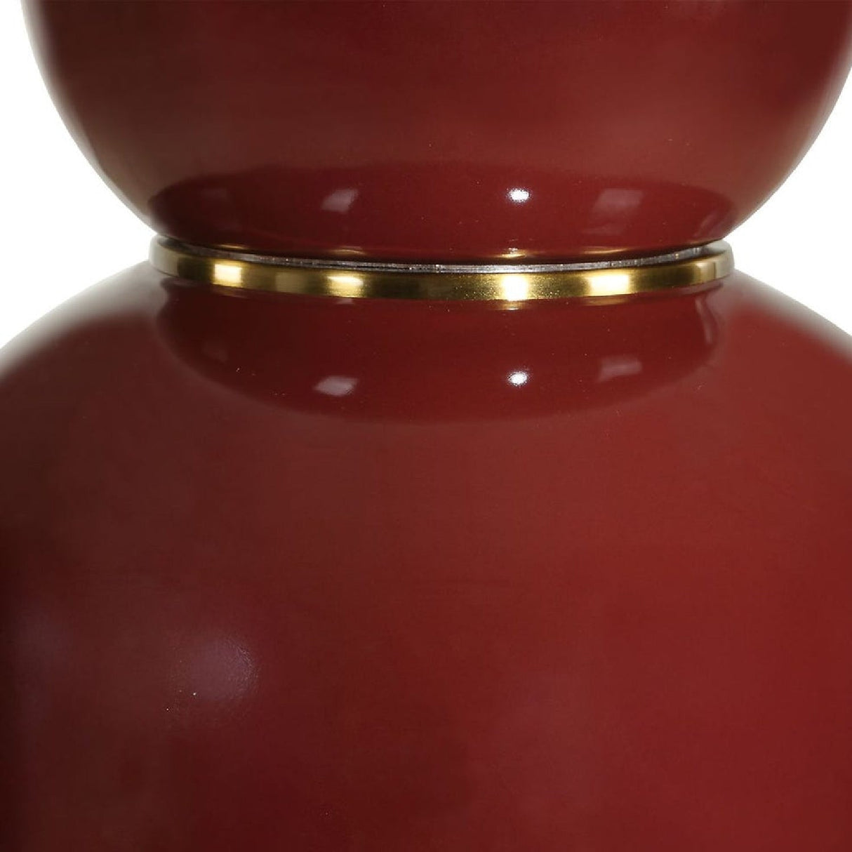 Red Glazed Ceramic Table Lamp by Uttermost Gourd, alternate view 6