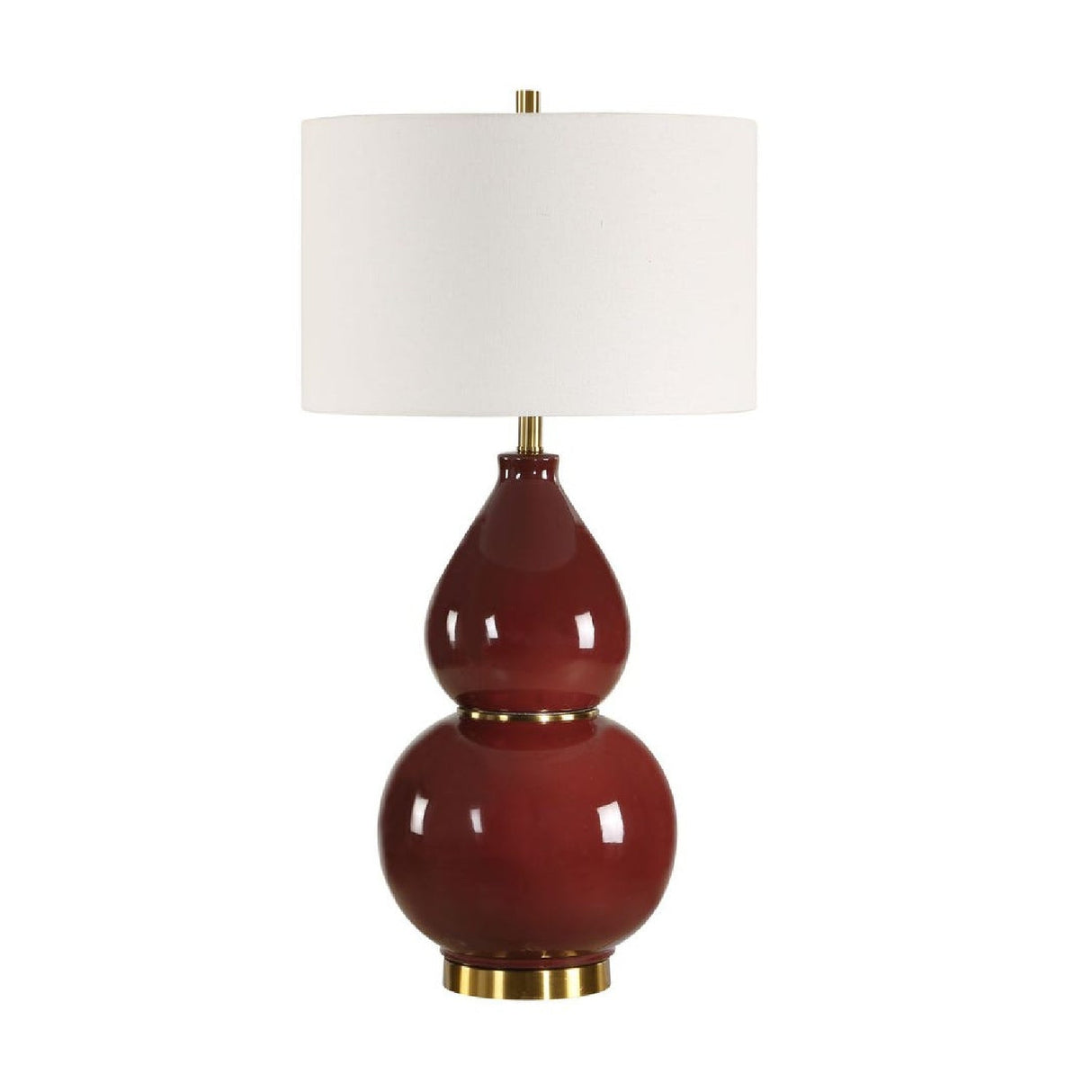 Red Glazed Ceramic Table Lamp by Uttermost Gourd, alternate view 3