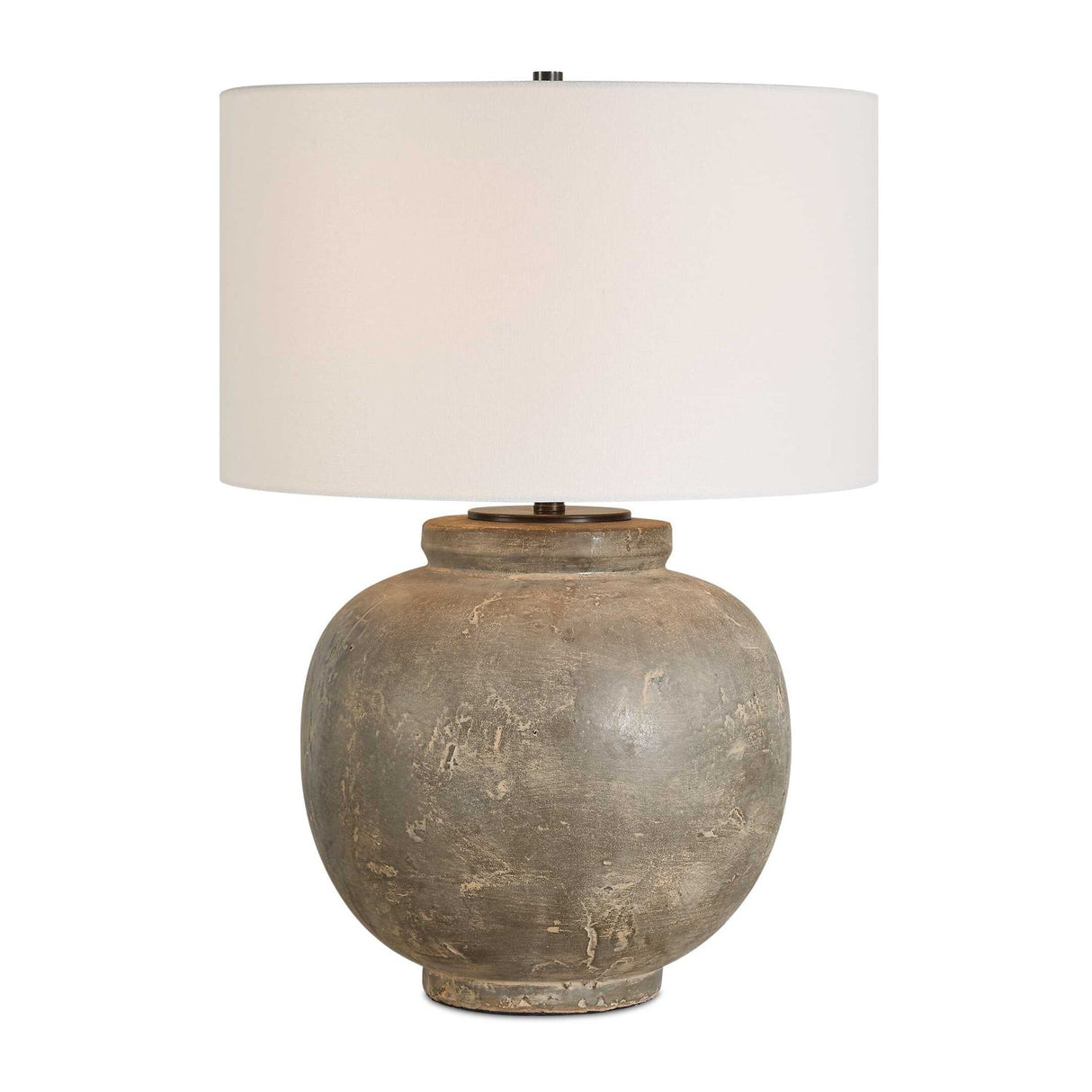 Modern European furniture - Aged Gray Ceramic Table Lamp by Uttermost Rock of Ages - www.oroa.com