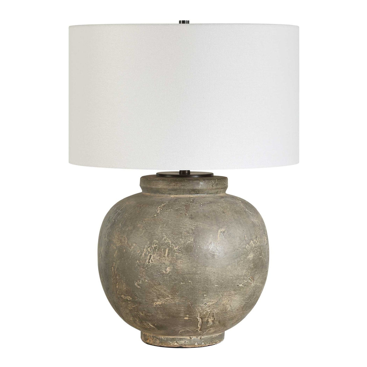 Modern European furniture - Aged Gray Ceramic Table Lamp by Uttermost Rock of Ages - www.oroa.com