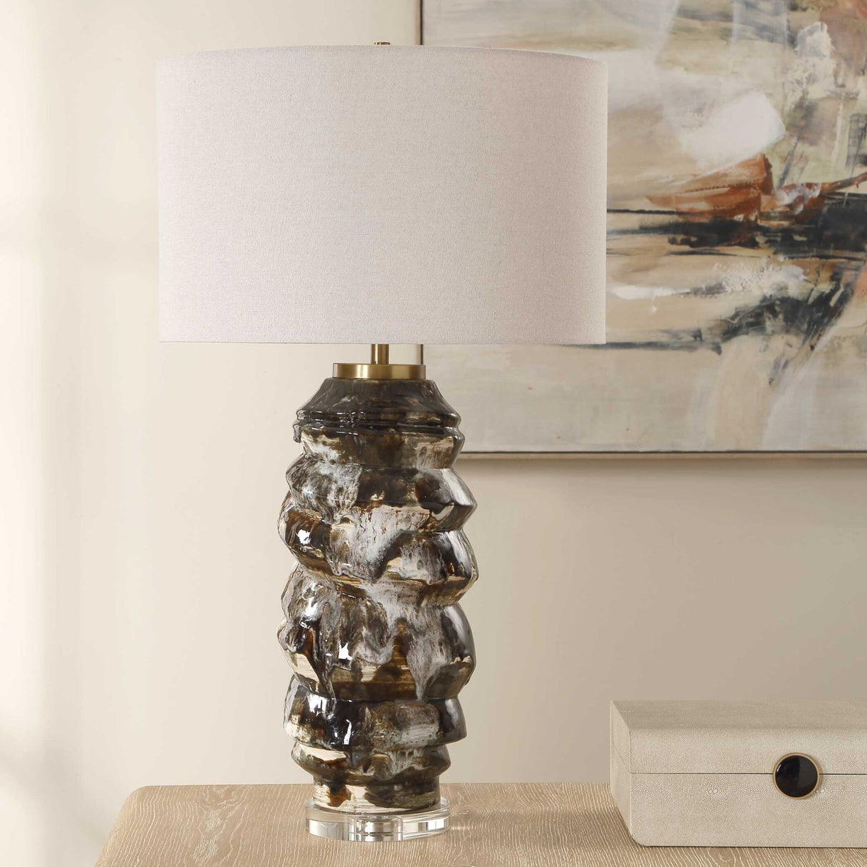 Modern European furniture - Drip Glaze Ceramic Table Lamp by Uttermost Cuoco - www.oroa.com
