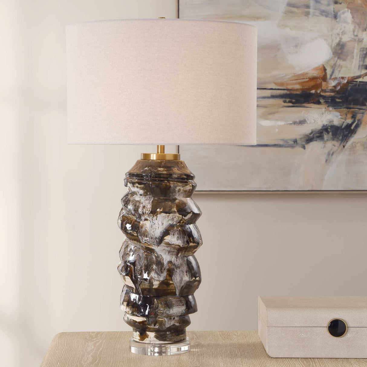 Modern European furniture - Drip Glaze Ceramic Table Lamp by Uttermost Cuoco - www.oroa.com