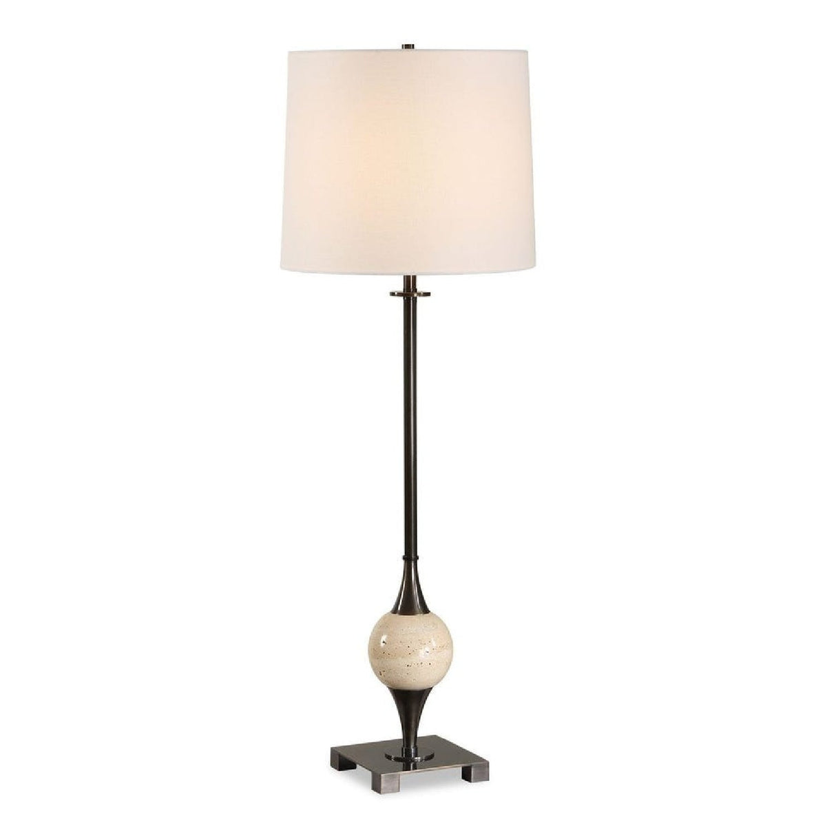 White Linen Shade Buffet Lamp by Uttermost Dempsey, alternate view 9