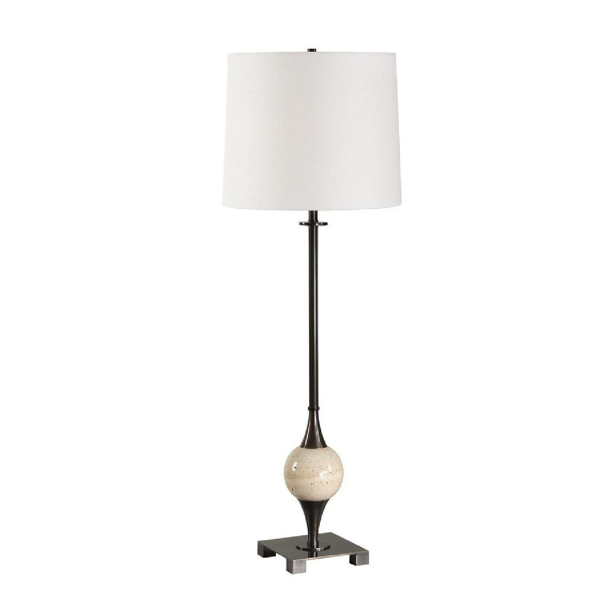 White Linen Shade Buffet Lamp by Uttermost Dempsey, alternate view 11